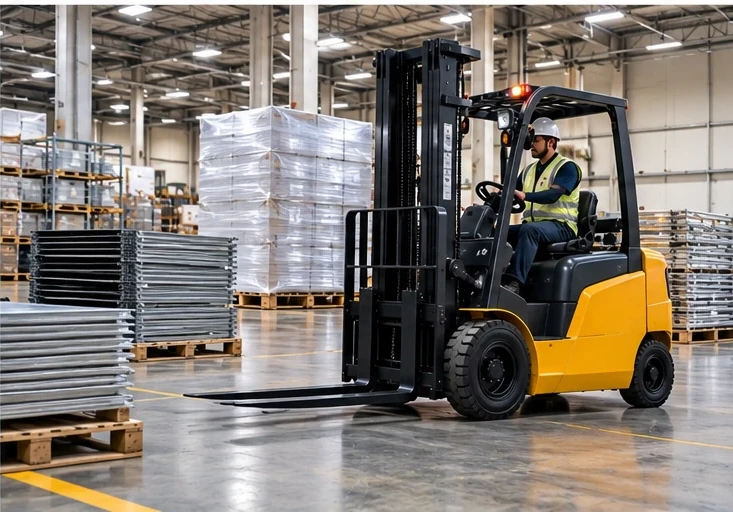 empilhadeira contrabalançada em operação industrial empilhadeira contrabalançada em operação industrial