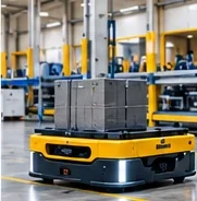 robô móvel autônomo transportando carga em ambiente industrial robô móvel autônomo transportando carga em ambiente industrial